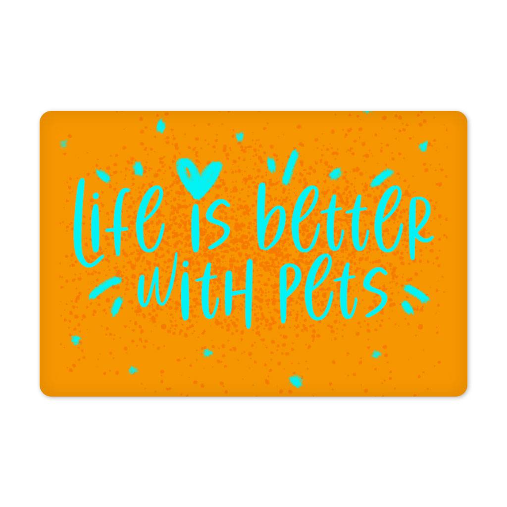 Life Is Better With Pets Pet Food Mat – Kawaii Anti-Slip Pet Bowl Mat – Printed Pet Feeding Mat Life Is Better With Pets Pet Food Mat - Kawaii Anti-Slip Pet Bowl Mat - Printed Pet Feeding Mat