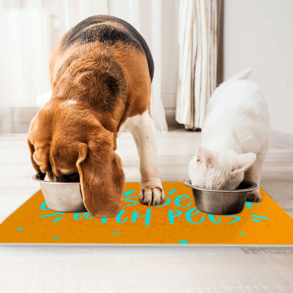 Life Is Better With Pets Pet Food Mat – Kawaii Anti-Slip Pet Bowl Mat – Printed Pet Feeding Mat Life Is Better With Pets Pet Food Mat - Kawaii Anti-Slip Pet Bowl Mat - Printed Pet Feeding Mat